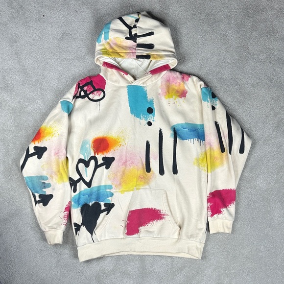 PacSun Cream Hoodie with Colorful Accents - Picture 1 of 3